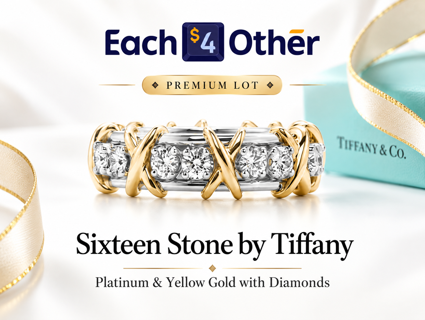 Sixteen Stone by Tiffany Ring — Platinum, Yellow Gold & Diamonds