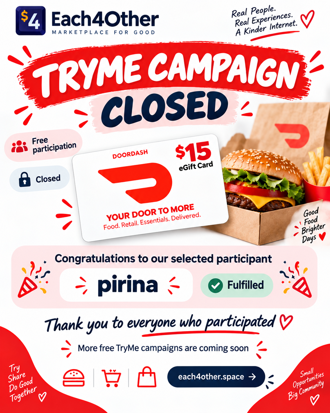 This TryMe campaign is officially closed 🎉