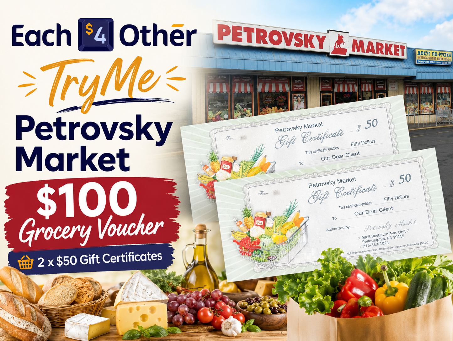 Petrovsky Market — $100 Grocery Voucher