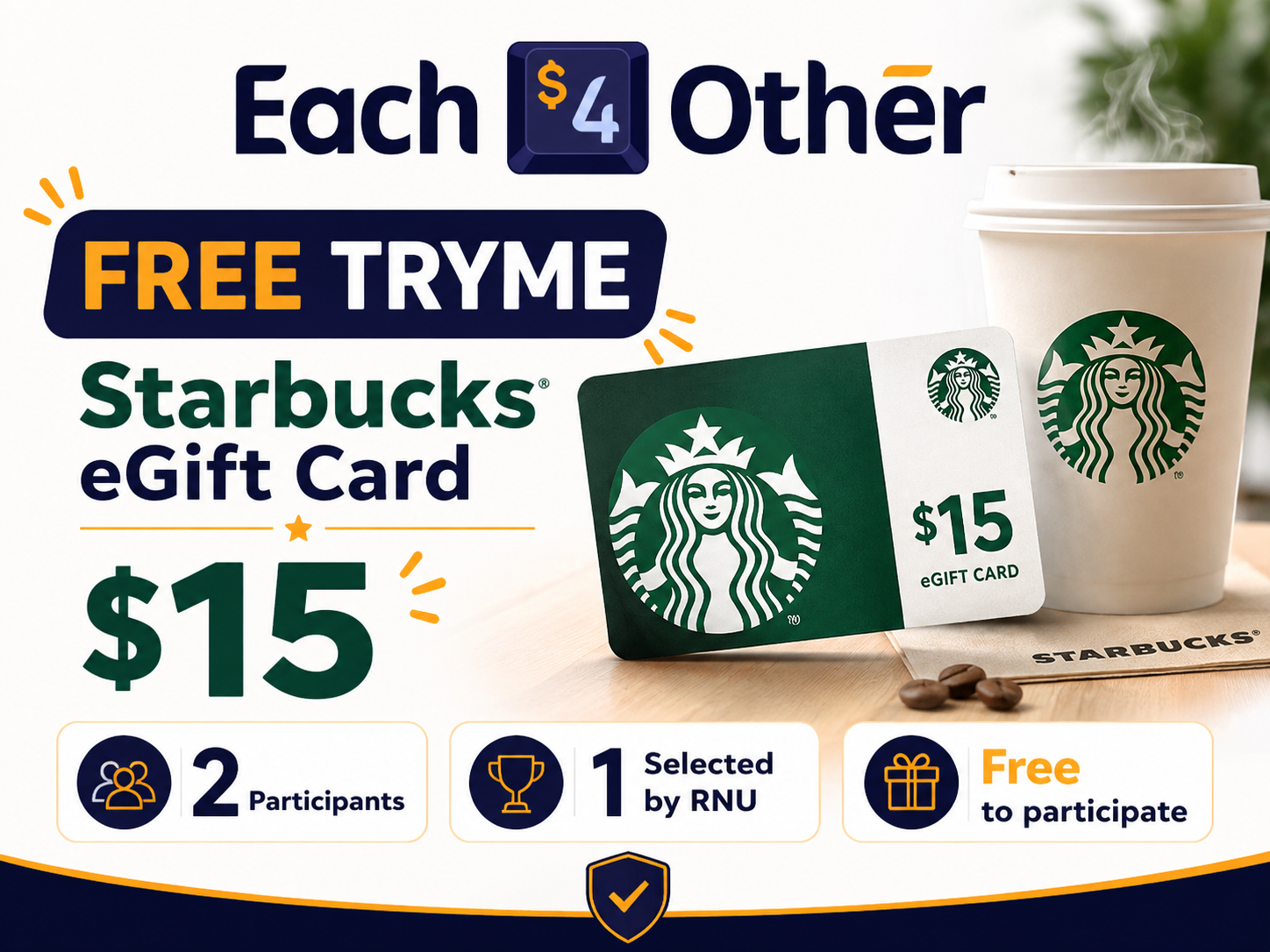 Free Starbucks $15 eGift Card